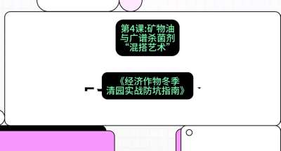 第4节：【替代方案】矿物油与广谱杀菌剂的&ldquo;混搭艺术&rdquo;，课程：《经济作物冬季清园&middot;实战防坑指南》#识农AI