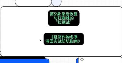 第5节：【柑橘清园】采后恢复与红蜘蛛的&ldquo;拉锯战&rdquo;，课程：《经济作物冬季清园&middot;实战防坑指南》#识农AI